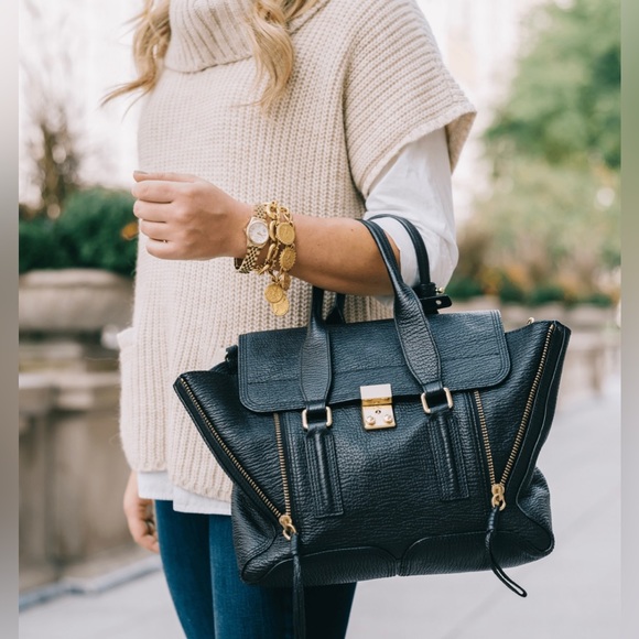 3.1 Philip Lim Black Calfskin Pashli Satchel - Picture 6 of 6